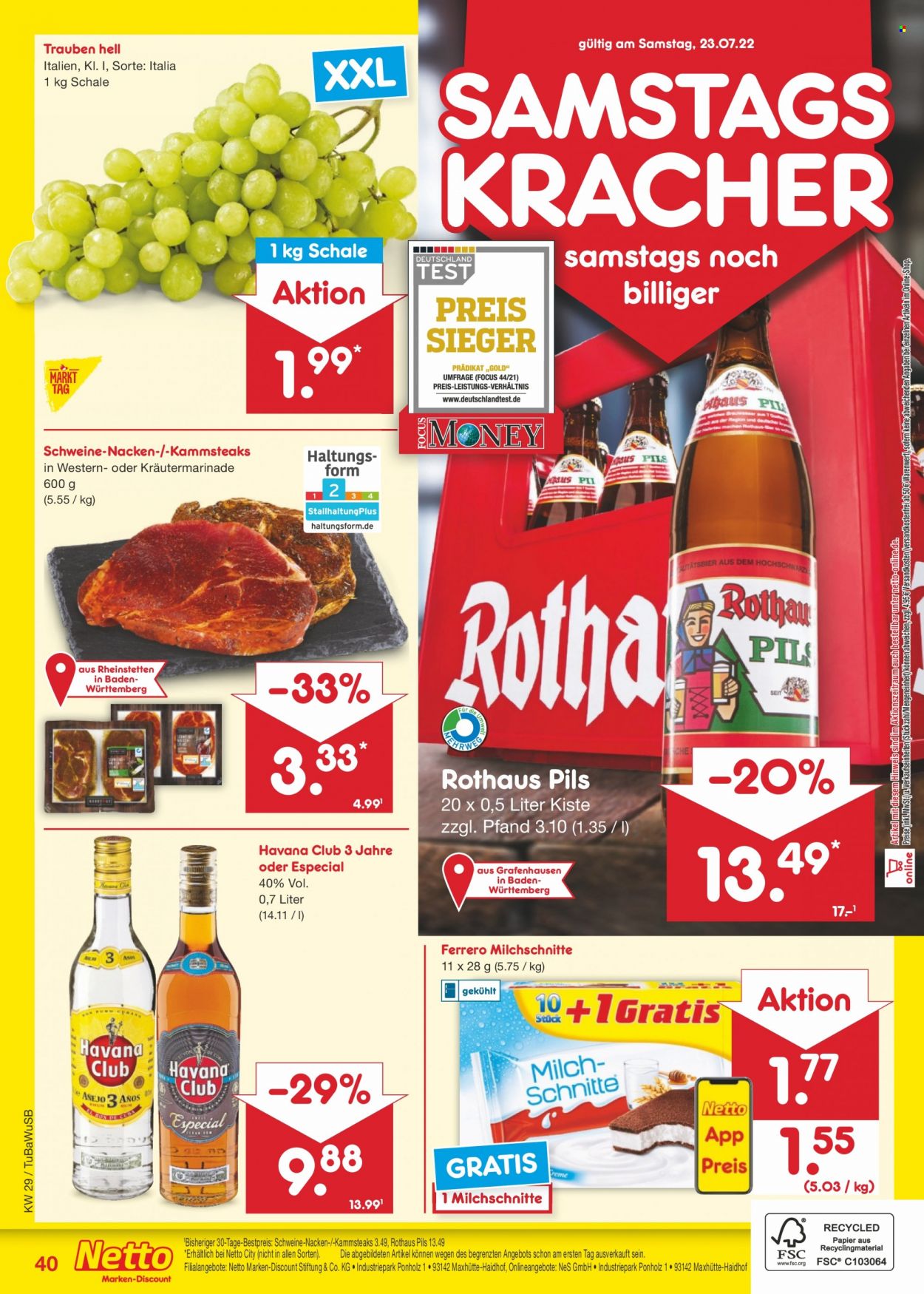 Netto Marken-Discount Prospekte  - 18.07.2022 - 23.07.2022. Seite 40
