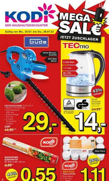 Prospekte KODi - 25.07.2022 - 30.07.2022.