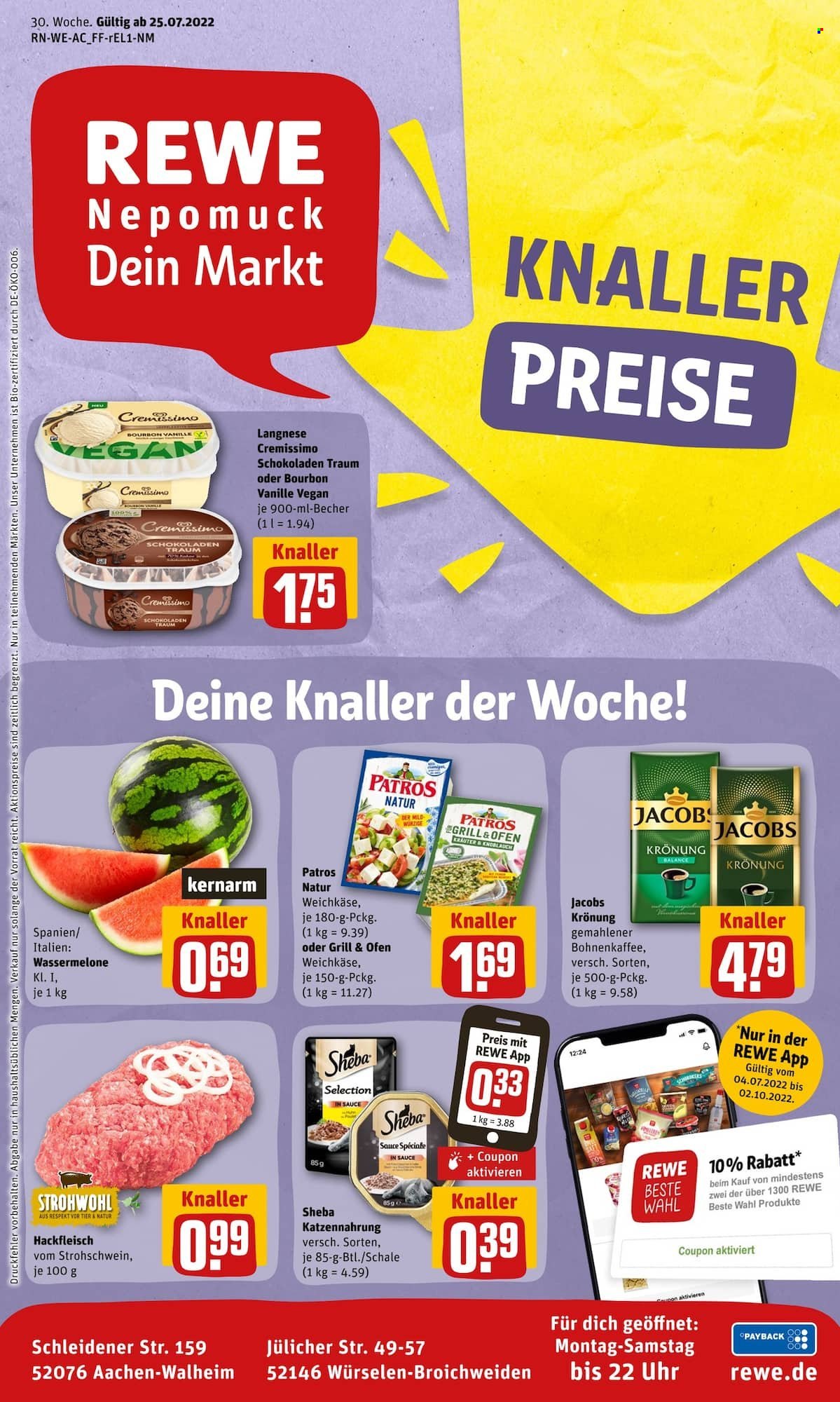 Leták REWE - 25.7.2022 - 30.7.2022. Strana 1