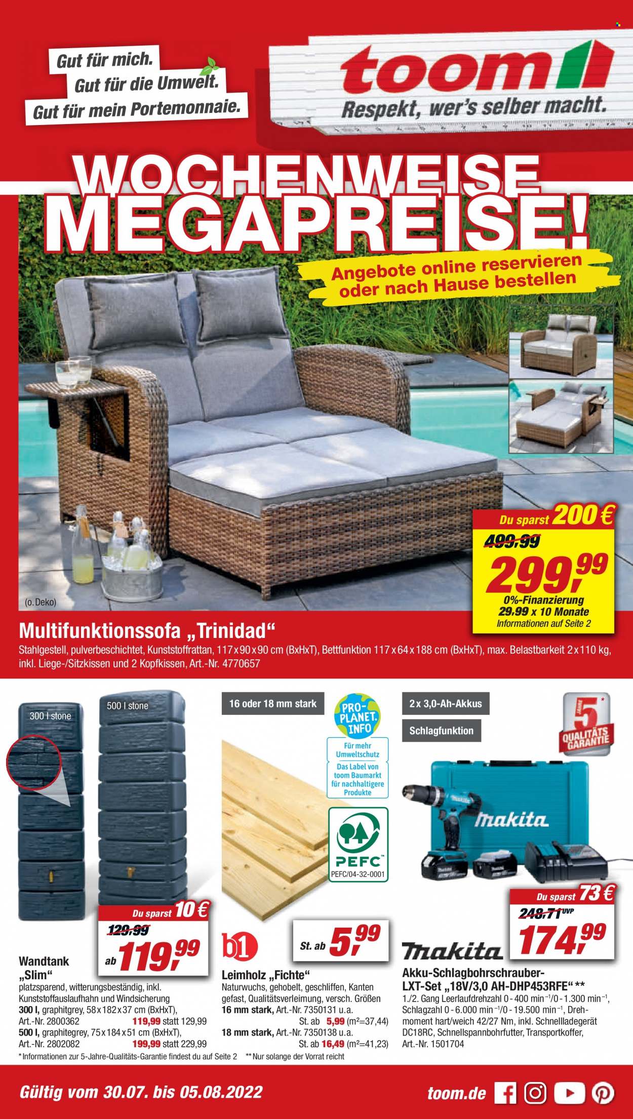 toom Baumarkt Prospekte  - 30.07.2022 - 5.08.2022. Seite 1