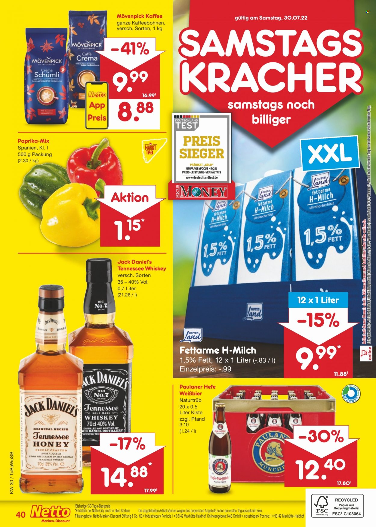 Netto Marken-Discount Prospekte  - 25.07.2022 - 30.07.2022. Seite 40