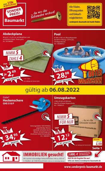 Prospekte Sonderpreis-Baumarkt - 6.08.2022 - 12.08.2022.