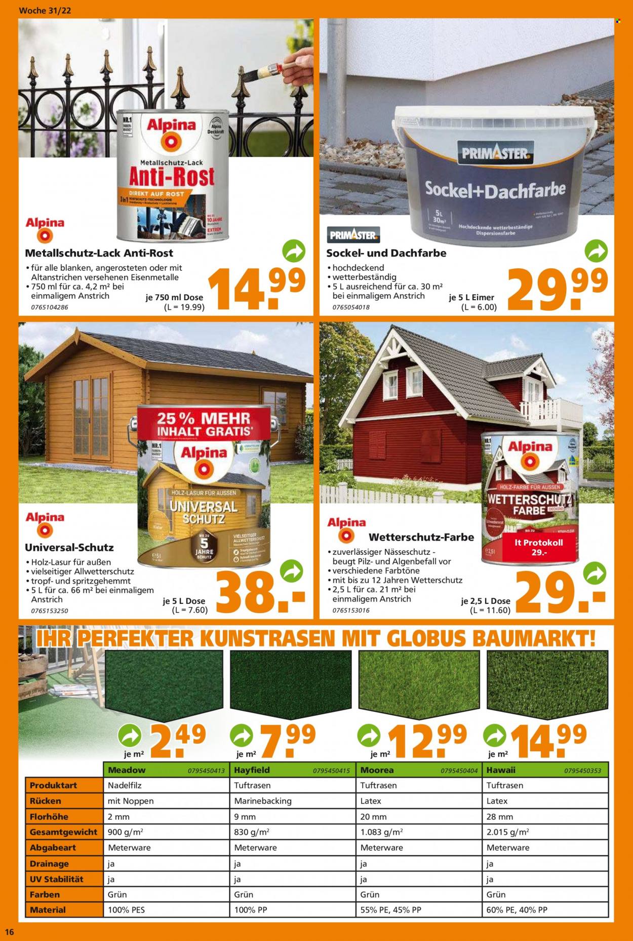 Globus Baumarkt Prospekte  - 1.08.2022 - 6.08.2022. Seite 16