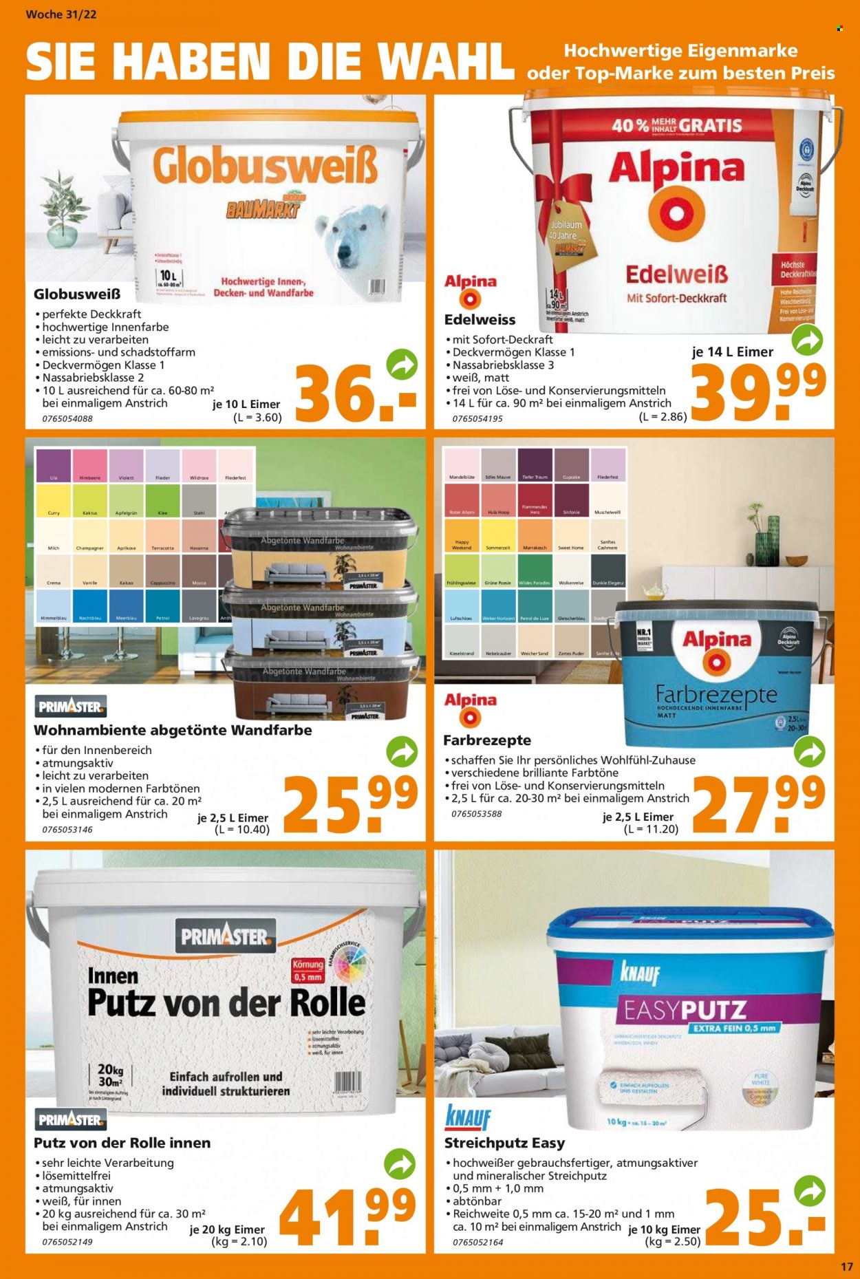 Globus Baumarkt Prospekte  - 1.08.2022 - 6.08.2022. Seite 17