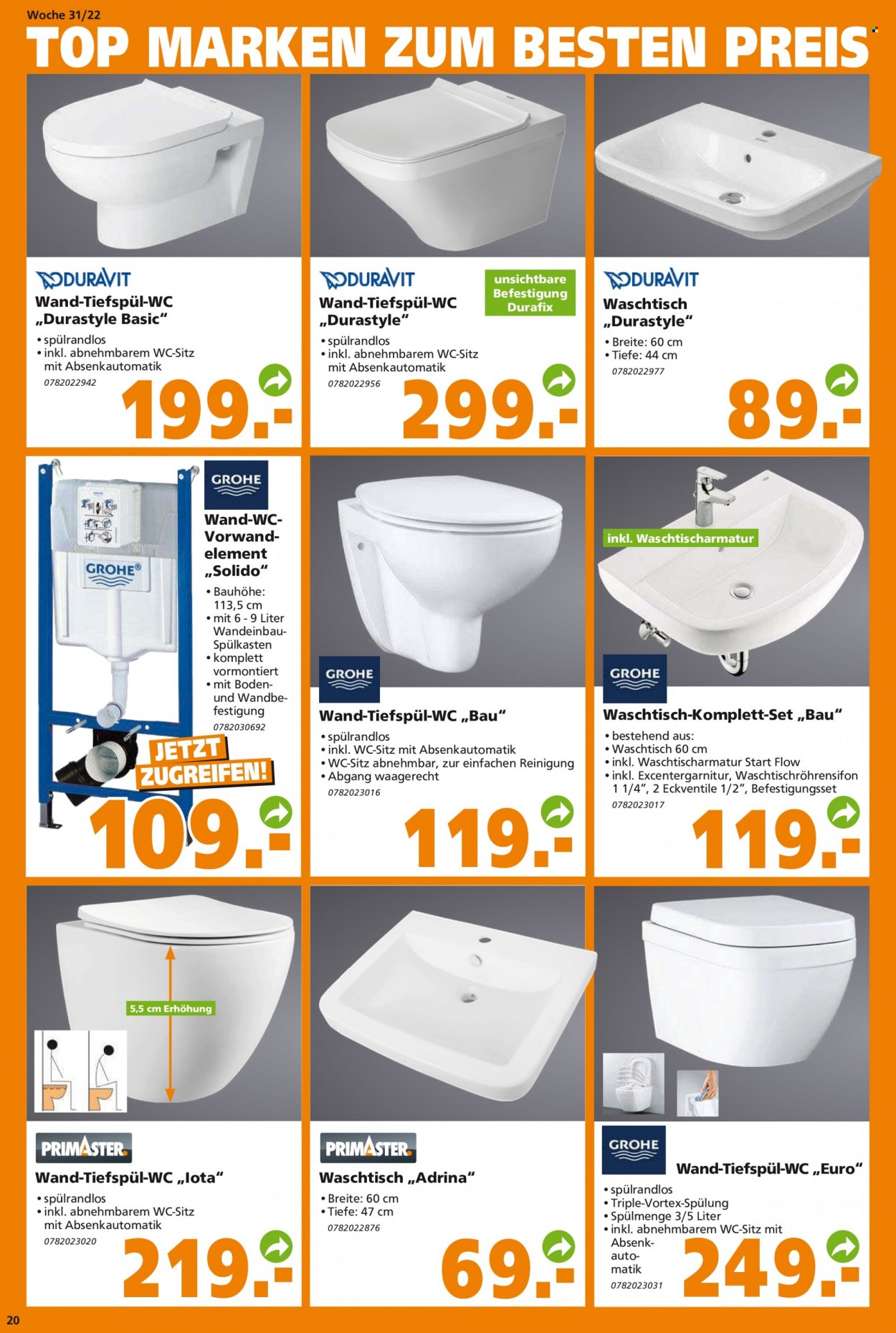 Globus Baumarkt Prospekte  - 1.08.2022 - 6.08.2022. Seite 20