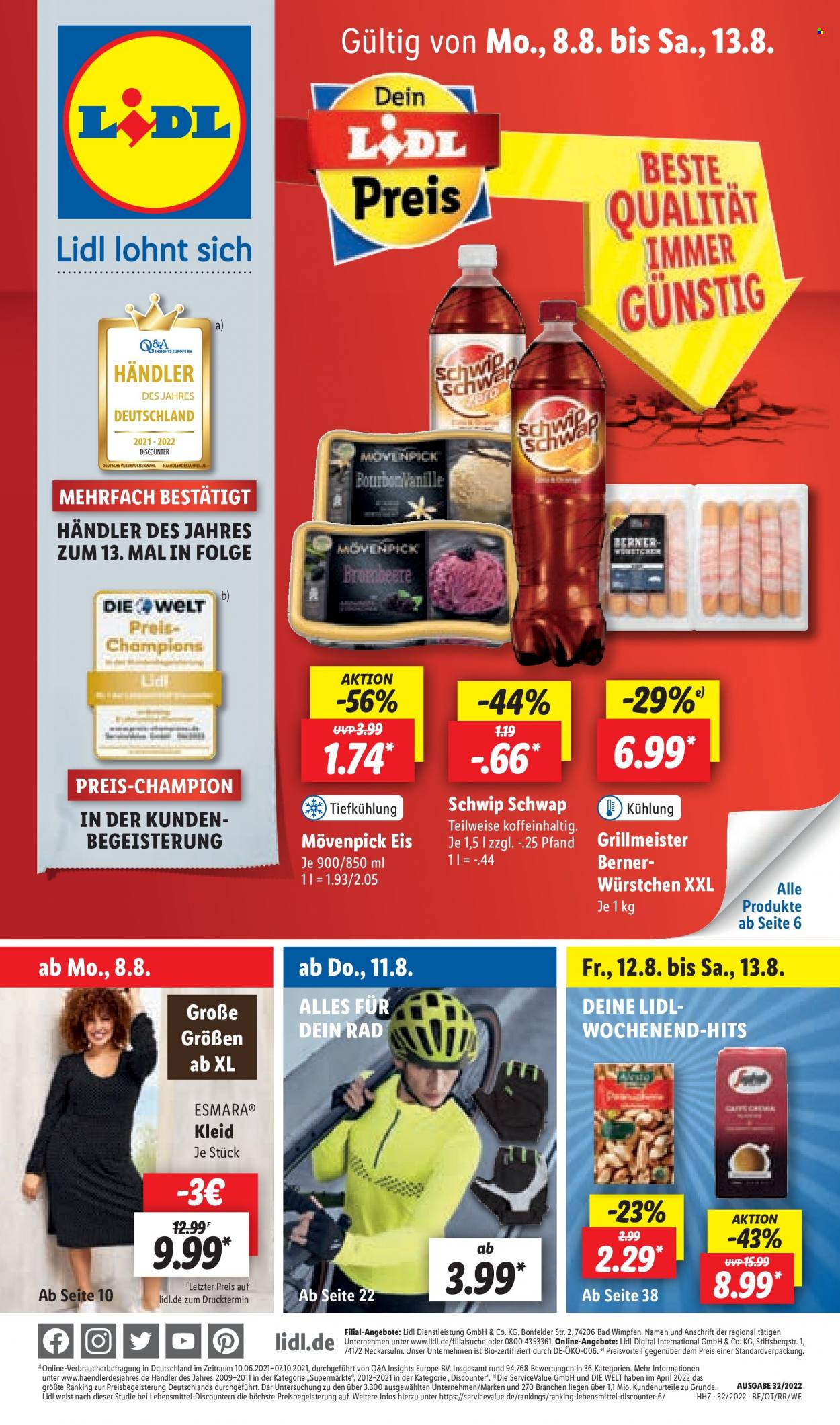 Lidl Prospekte  - 8.08.2022 - 13.08.2022. Seite 1