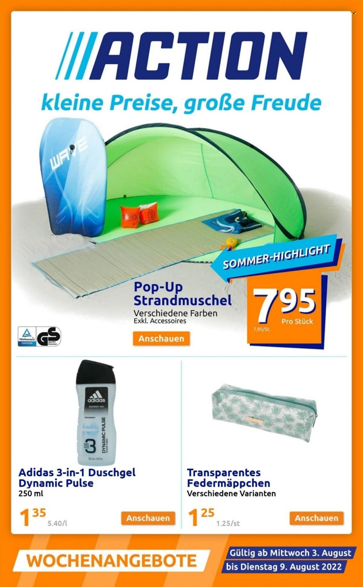 Action Prospekte  - 3.08.2022 - 9.08.2022. Seite 1