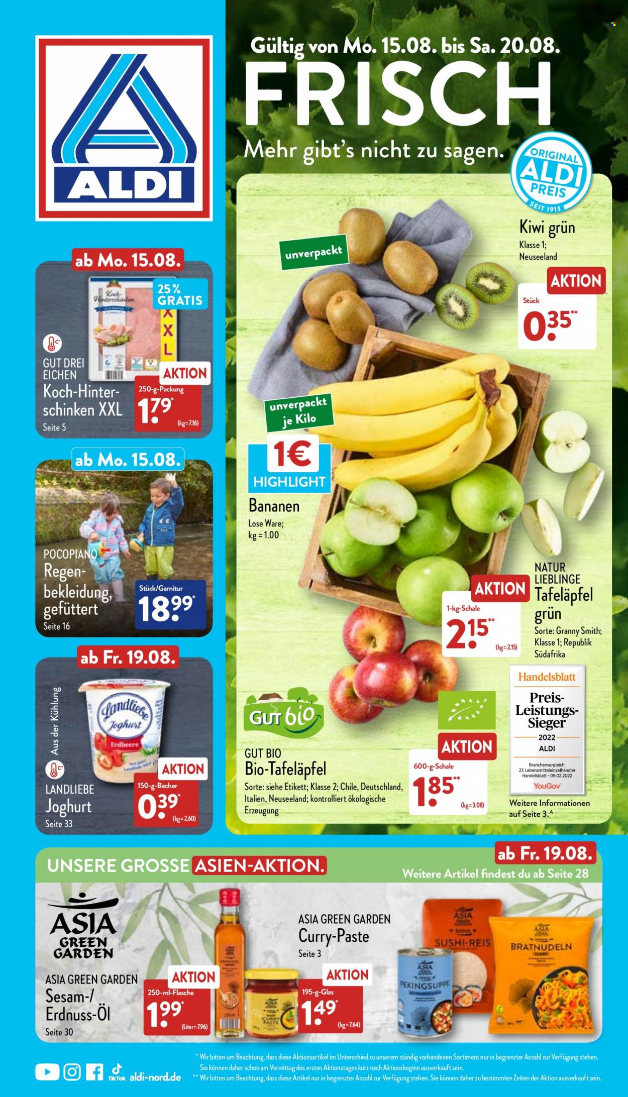 ALDI Nord Prospekte  - 15.08.2022 - 20.08.2022. Seite 1