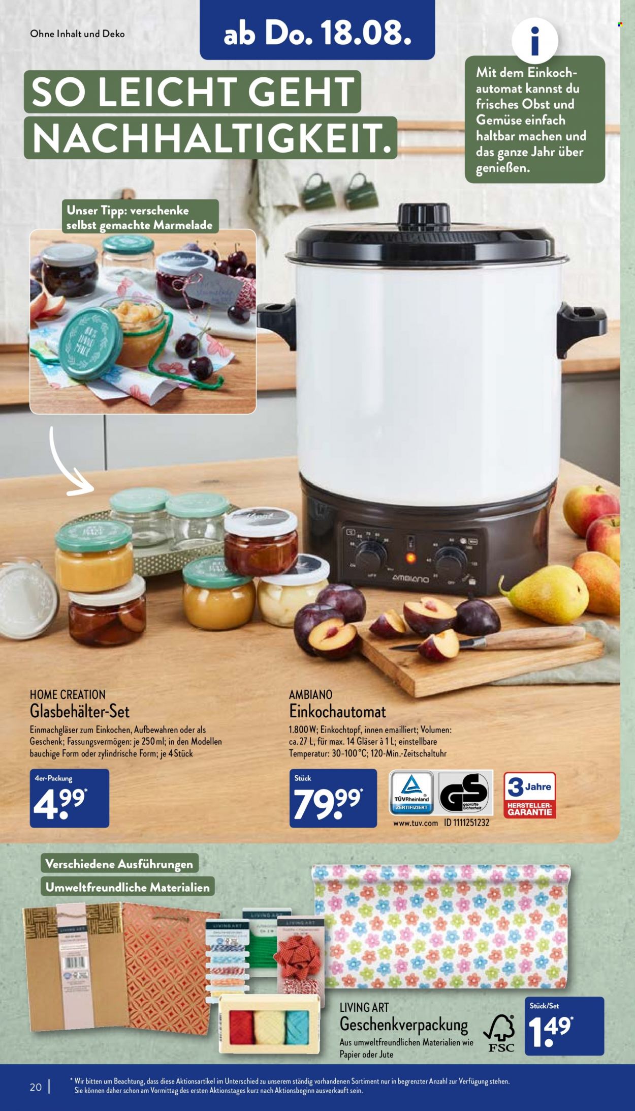 ALDI Nord Prospekte  - 15.08.2022 - 20.08.2022. Seite 20
