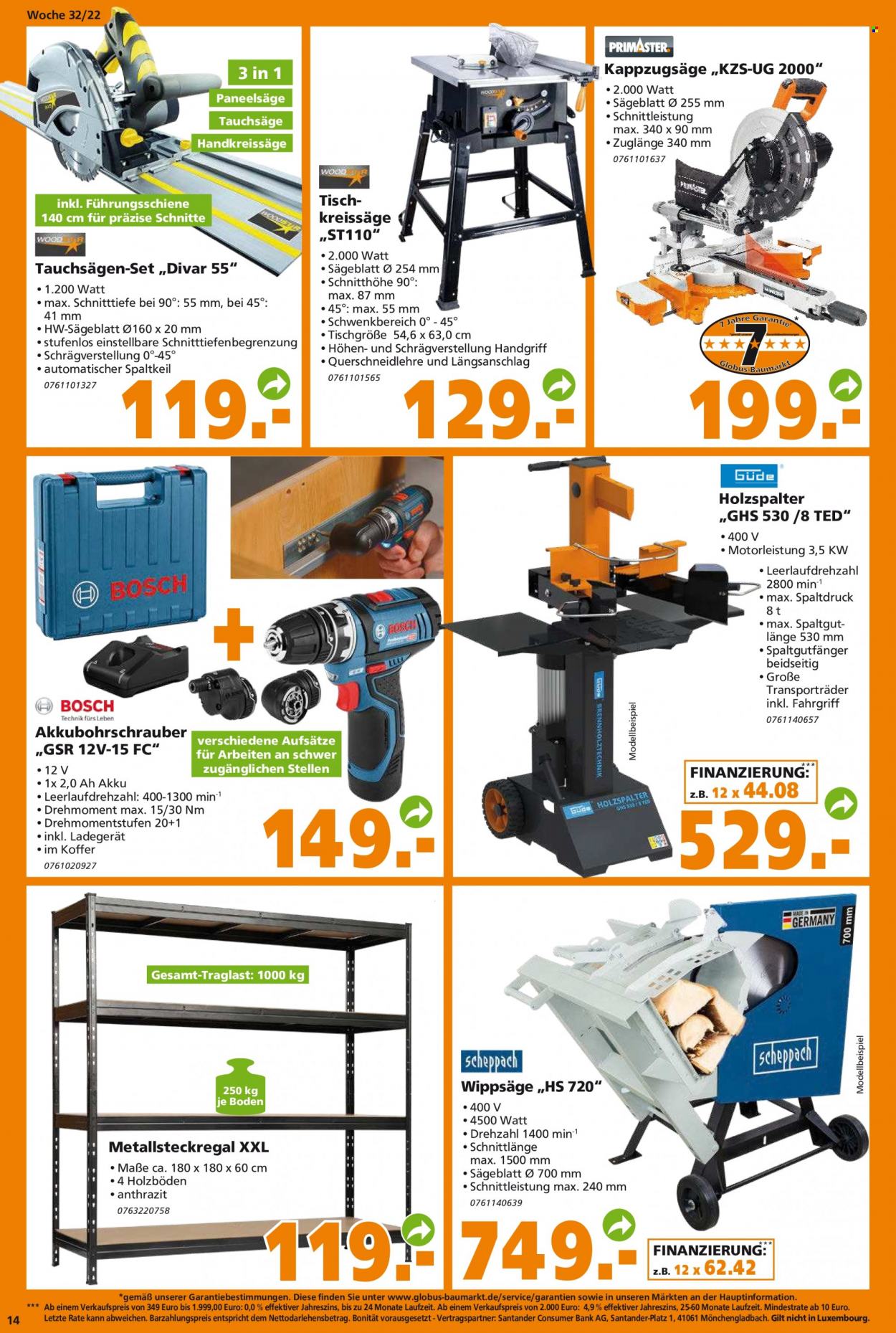 Globus Baumarkt Prospekte  - 8.08.2022 - 13.08.2022. Seite 14
