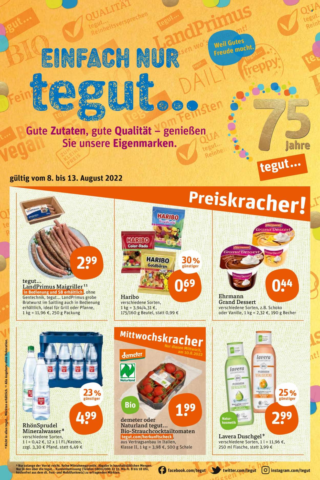 tegut... Prospekte  - 8.08.2022 - 13.08.2022. Seite 1