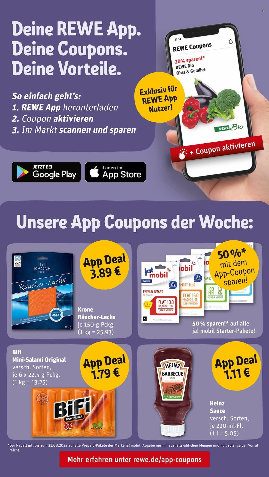 REWE Prospekte  - 8.08.2022 - 13.08.2022. Seite 21