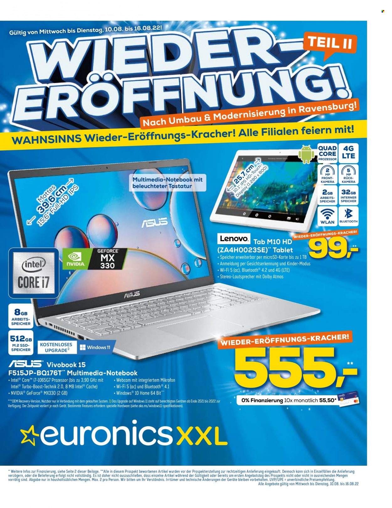 Euronics Prospekte  - 10.08.2022 - 16.08.2022. Seite 1