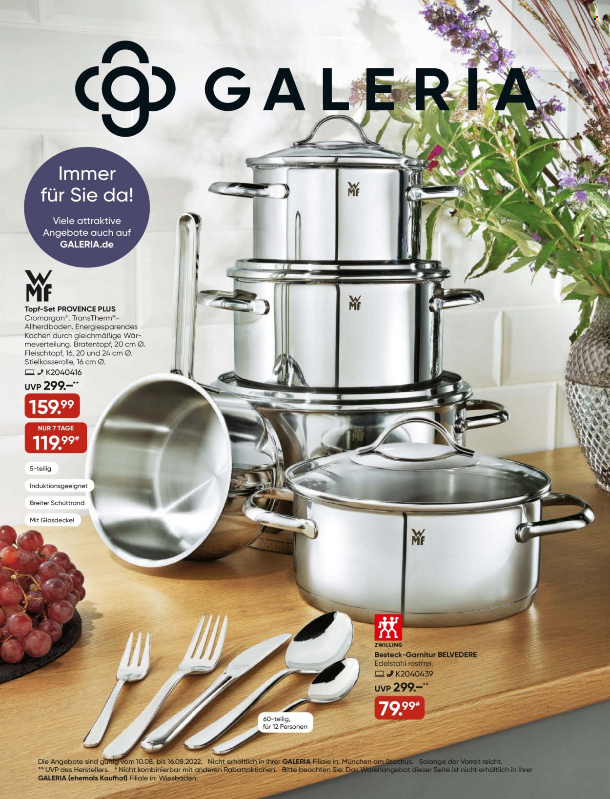 GALERIA Karstadt Kaufhof Prospekte  - 10.08.2022 - 16.08.2022. Seite 1