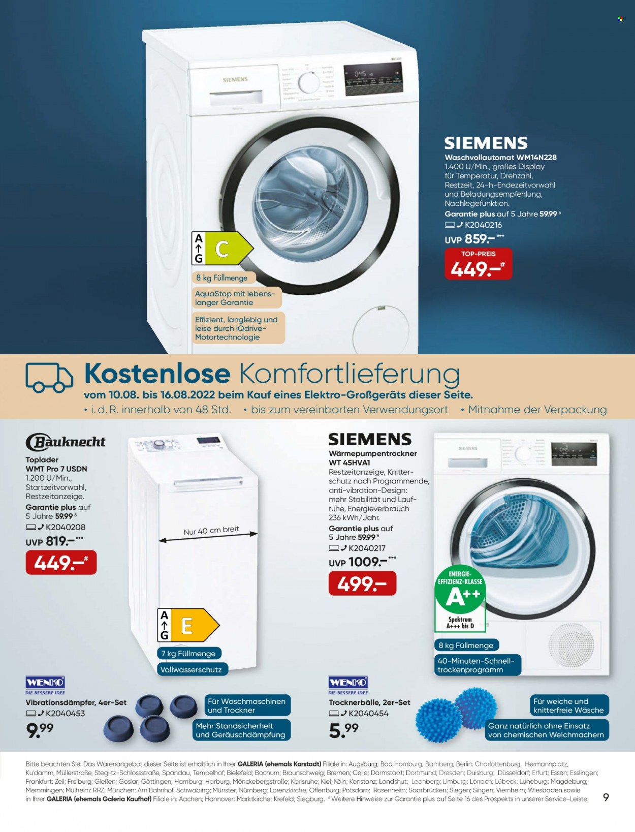 GALERIA Karstadt Kaufhof Prospekte  - 10.08.2022 - 16.08.2022. Seite 9