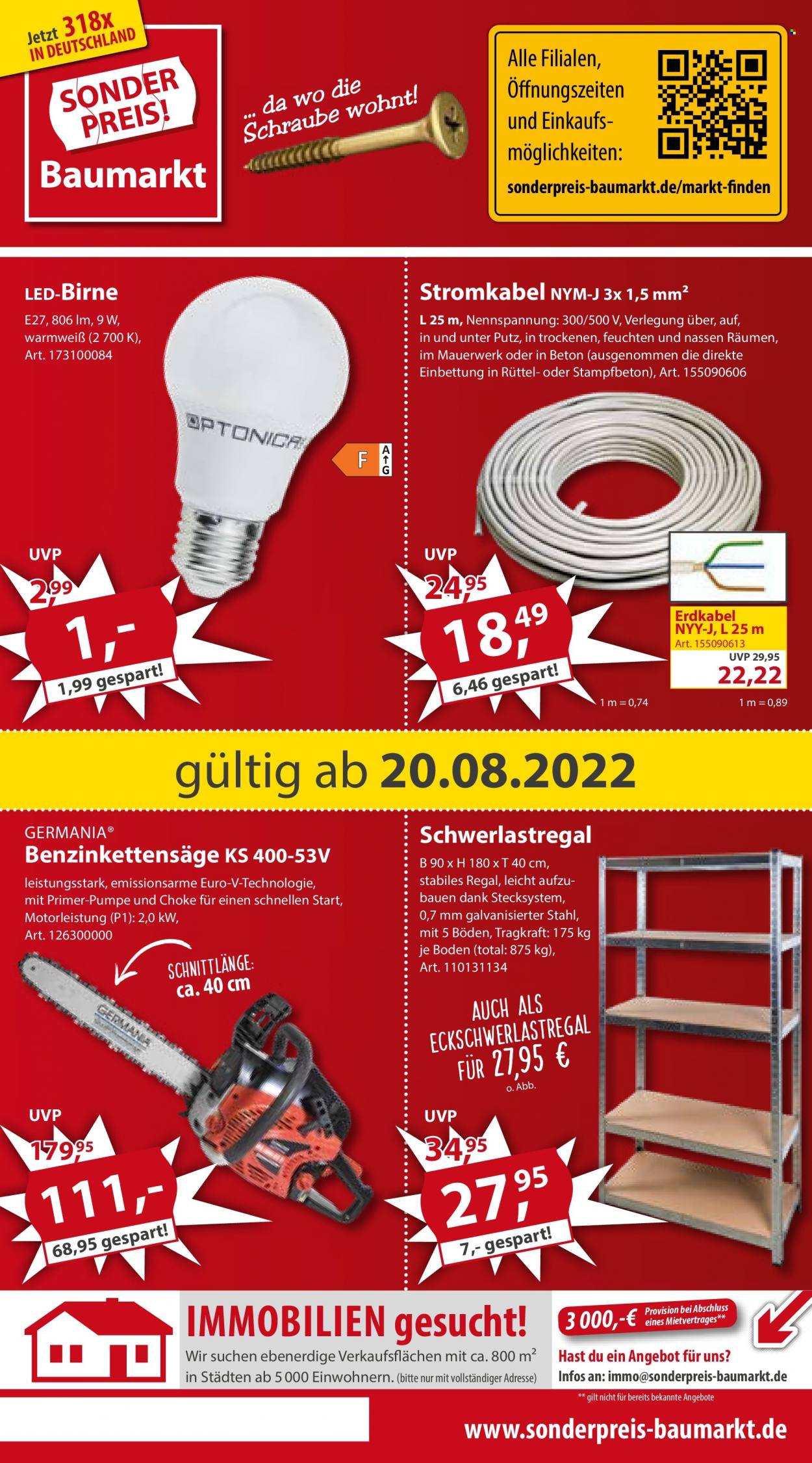 Sonderpreis-Baumarkt Prospekte  - 20.08.2022 - 26.08.2022. Seite 1