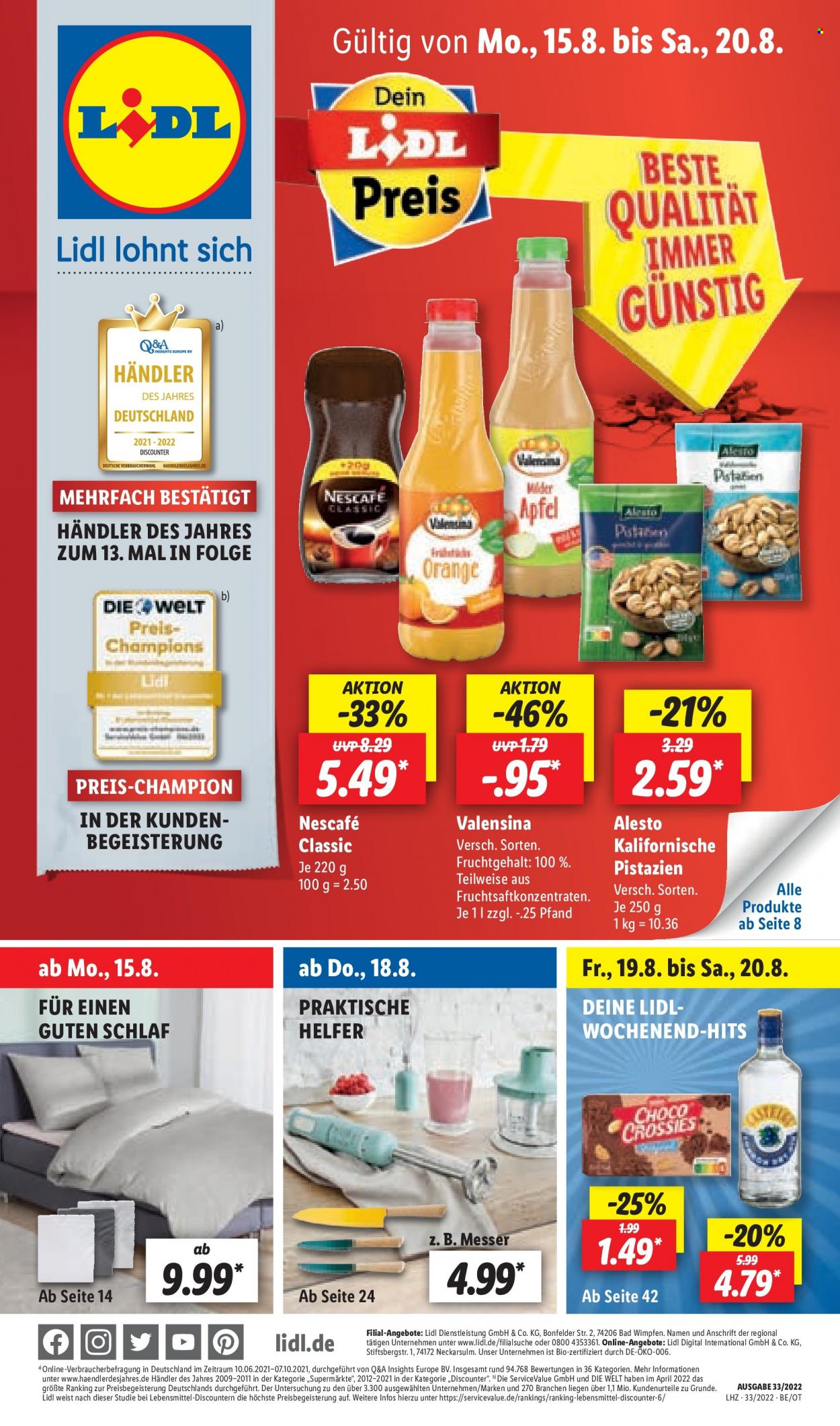 Lidl Prospekte  - 15.08.2022 - 20.08.2022. Seite 1