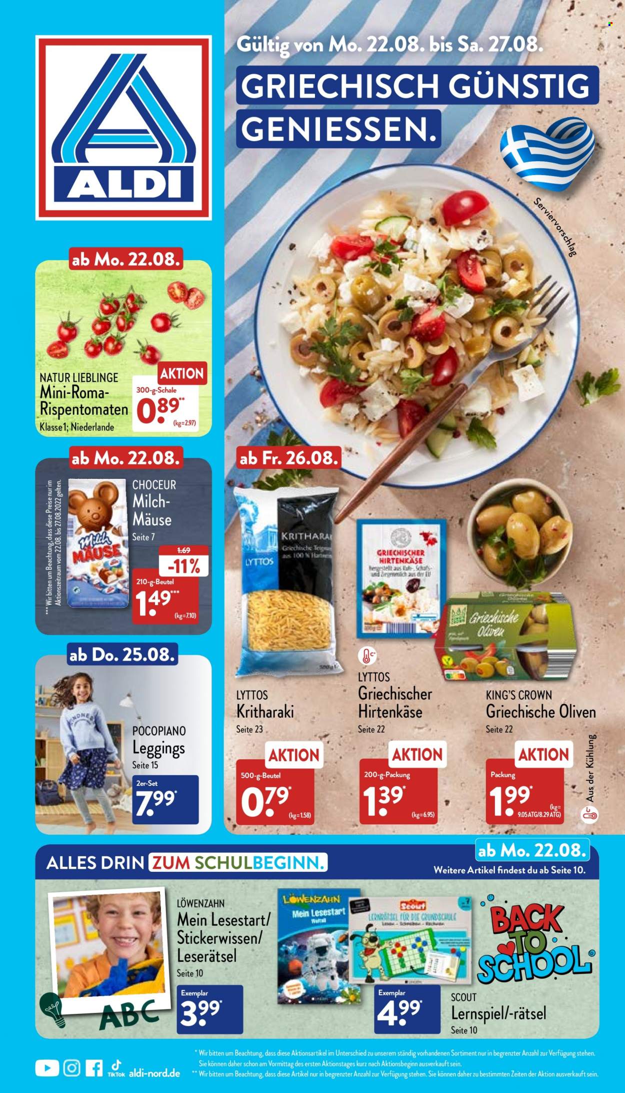 ALDI Nord Prospekte  - 22.08.2022 - 27.08.2022. Seite 1