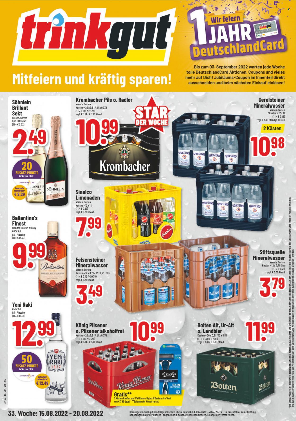 trinkgut Prospekte  - 15.08.2022 - 20.08.2022. Seite 1