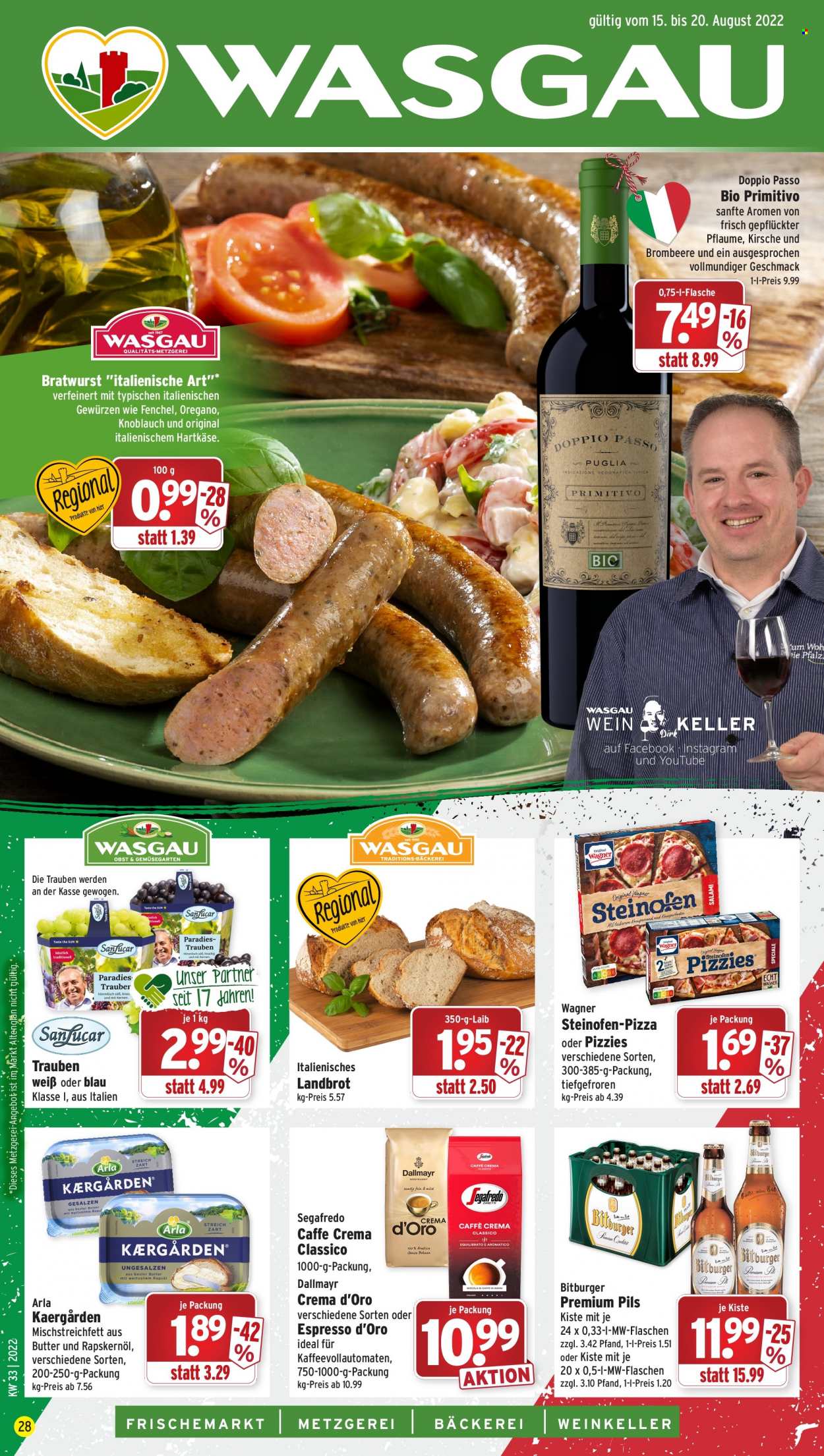 Wasgau Prospekte  - 15.08.2022 - 20.08.2022. Seite 1