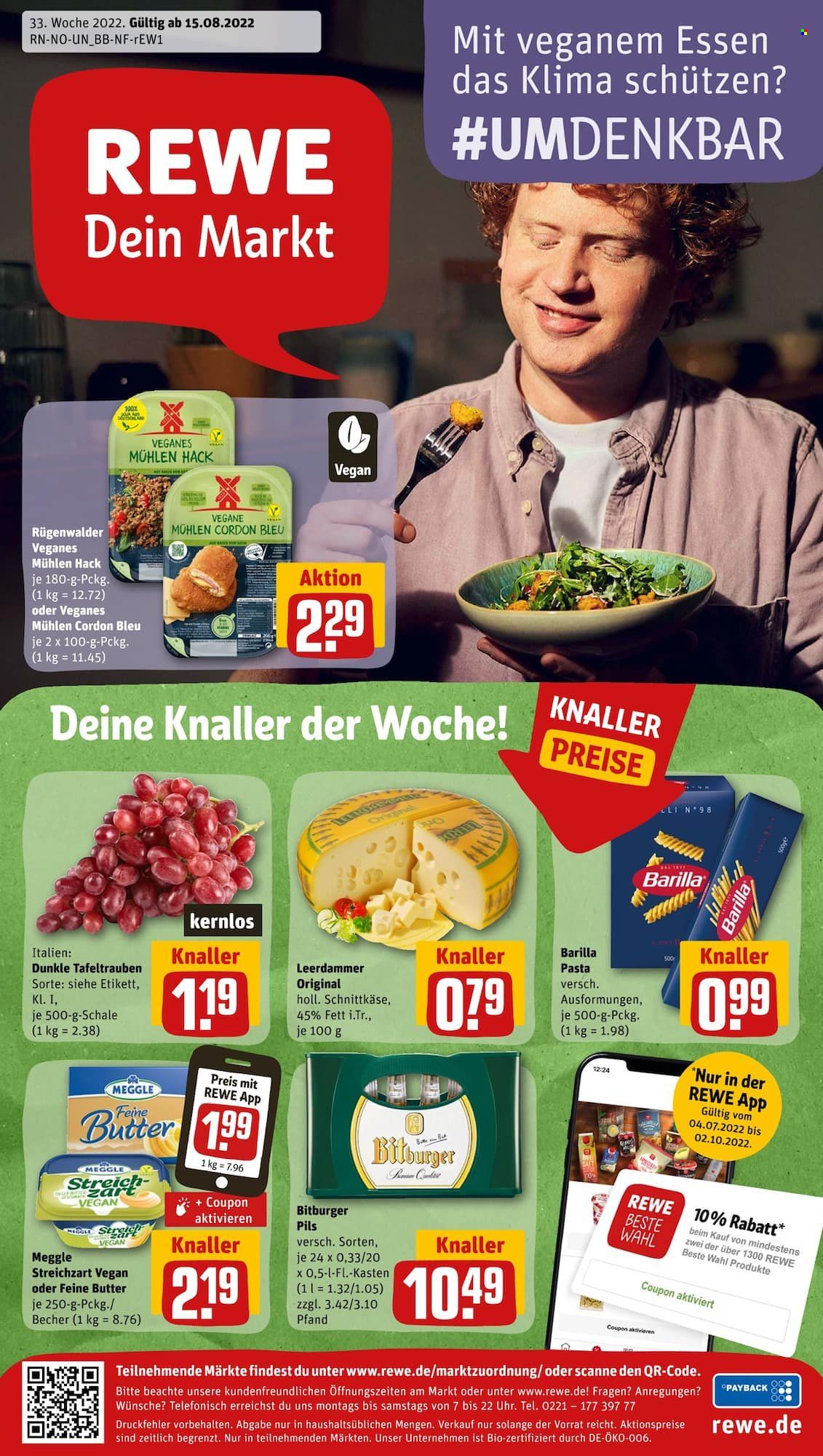Leták REWE - 15.8.2022 - 20.8.2022. Strana 1