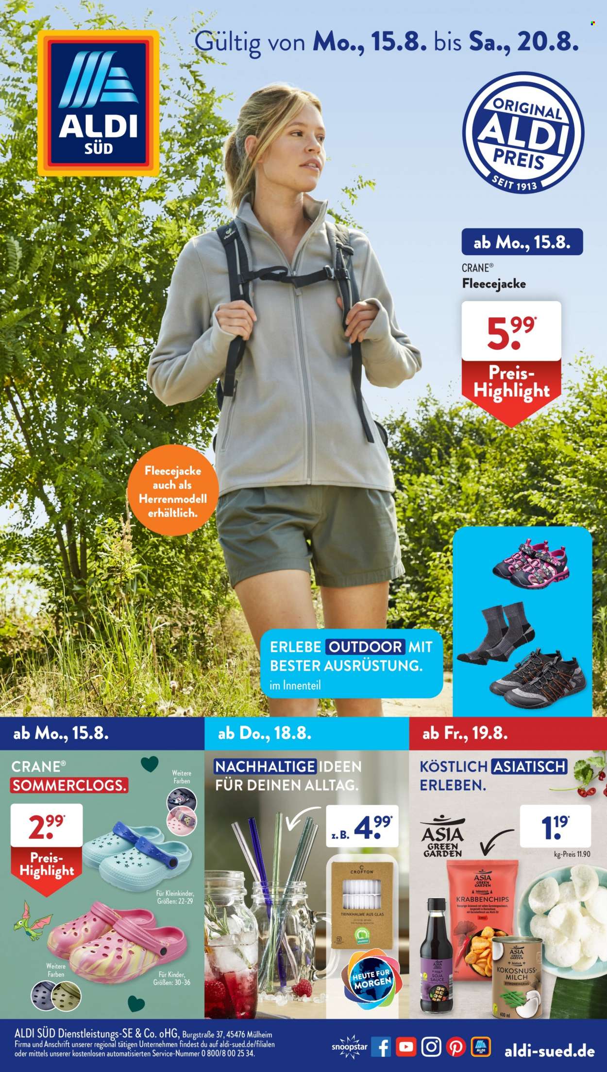 ALDI SÜD Prospekte  - 15.08.2022 - 20.08.2022. Seite 1