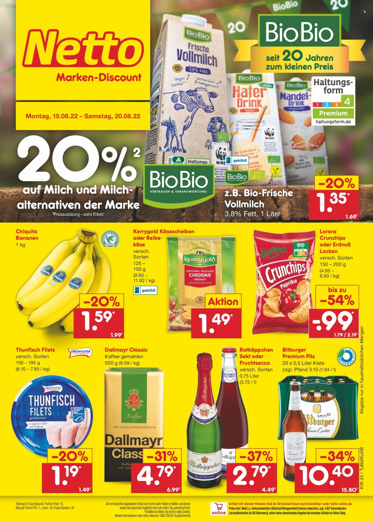 Netto Marken-Discount Prospekte  - 15.08.2022 - 20.08.2022. Seite 1