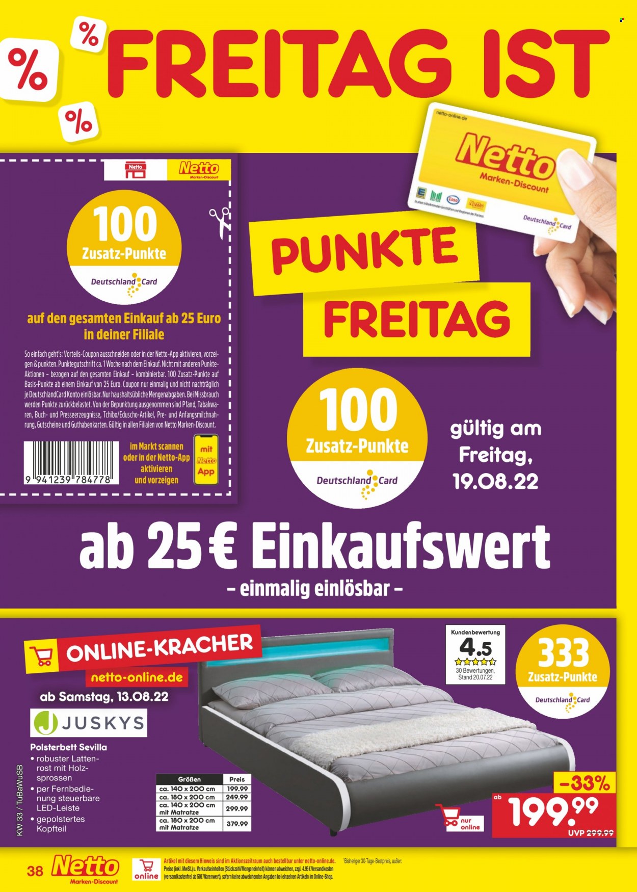 Netto Marken-Discount Prospekte  - 15.08.2022 - 20.08.2022. Seite 38