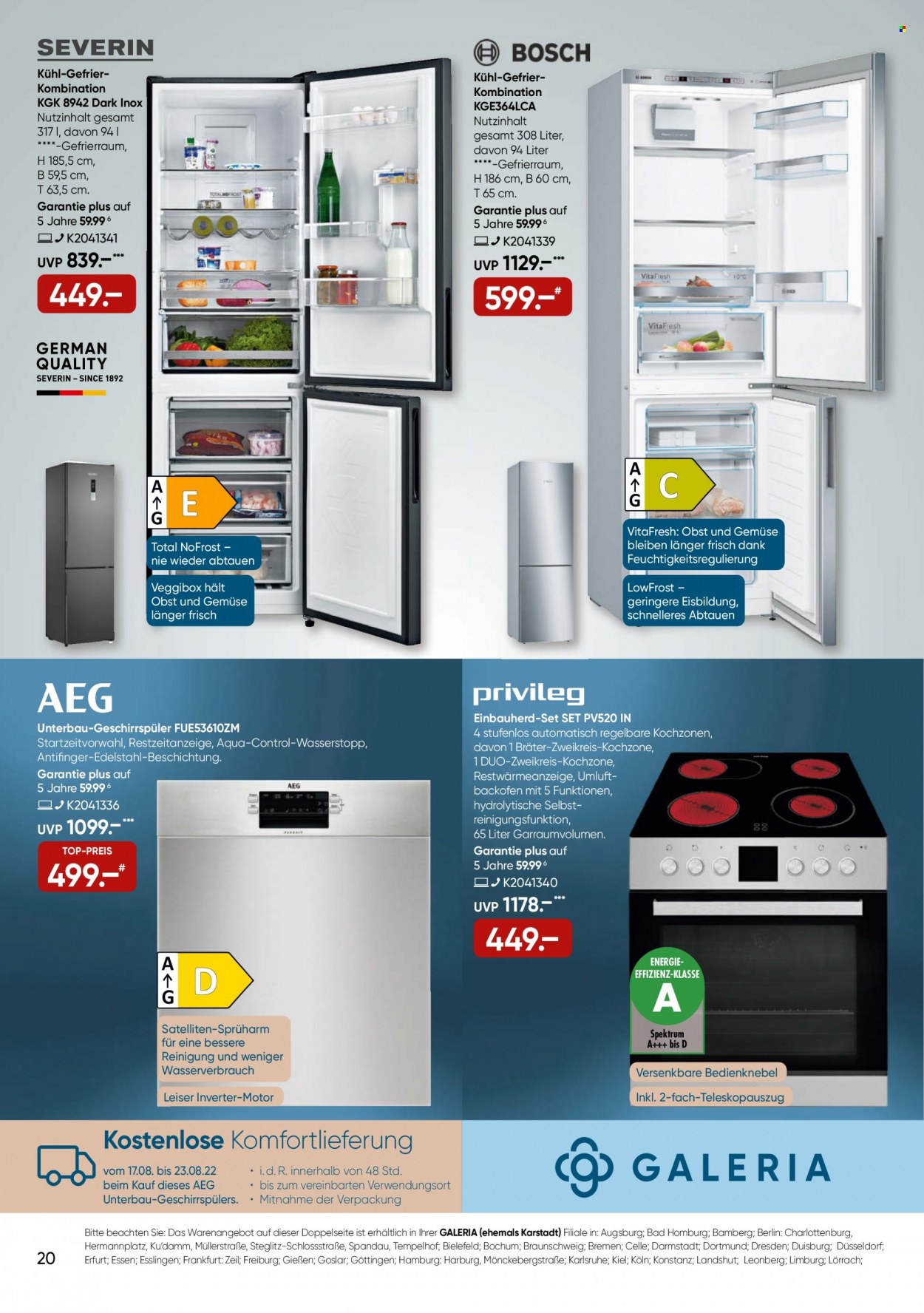 GALERIA Karstadt Kaufhof Prospekte  - 17.08.2022 - 23.08.2022. Seite 20