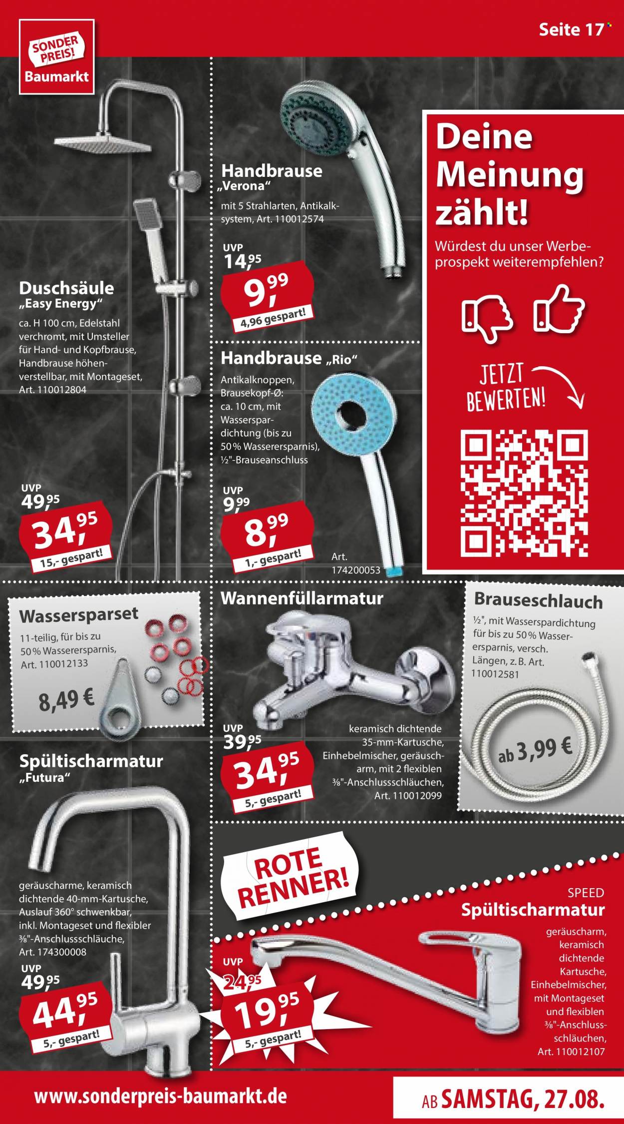 Sonderpreis-Baumarkt Prospekte  - 27.08.2022 - 2.09.2022. Seite 17