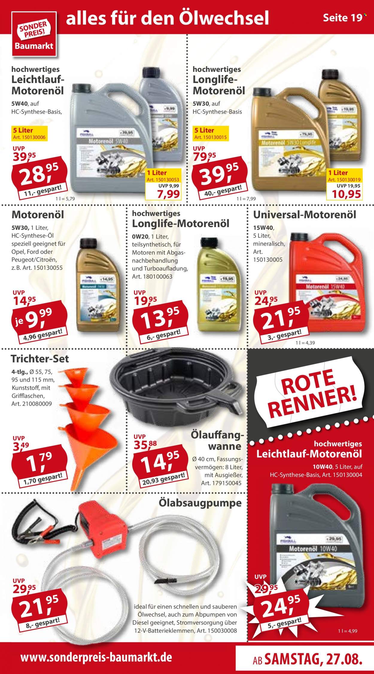 Sonderpreis-Baumarkt Prospekte  - 27.08.2022 - 2.09.2022. Seite 19
