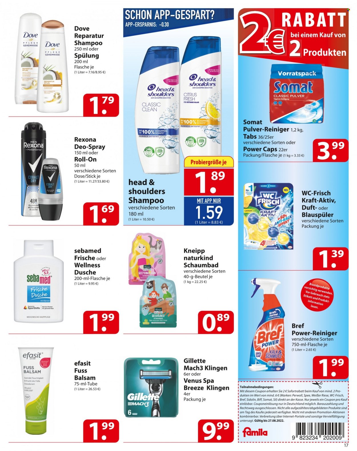 famila Prospekte  - 22.08.2022 - 27.08.2022. Seite 17