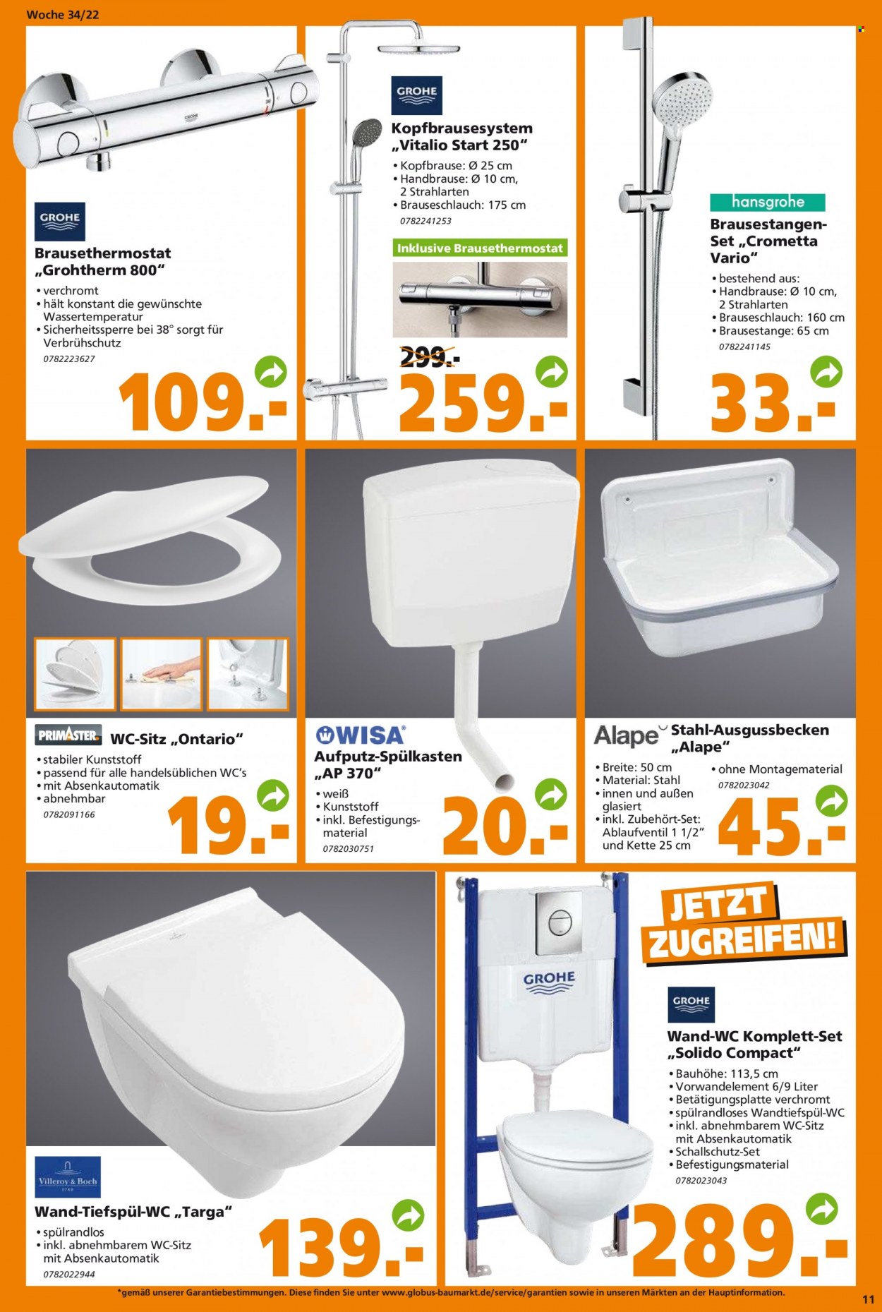 Globus Baumarkt Prospekte  - 22.08.2022 - 27.08.2022. Seite 11