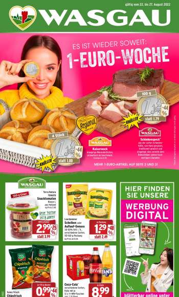 Prospekte Wasgau - 22.08.2022 - 27.08.2022.