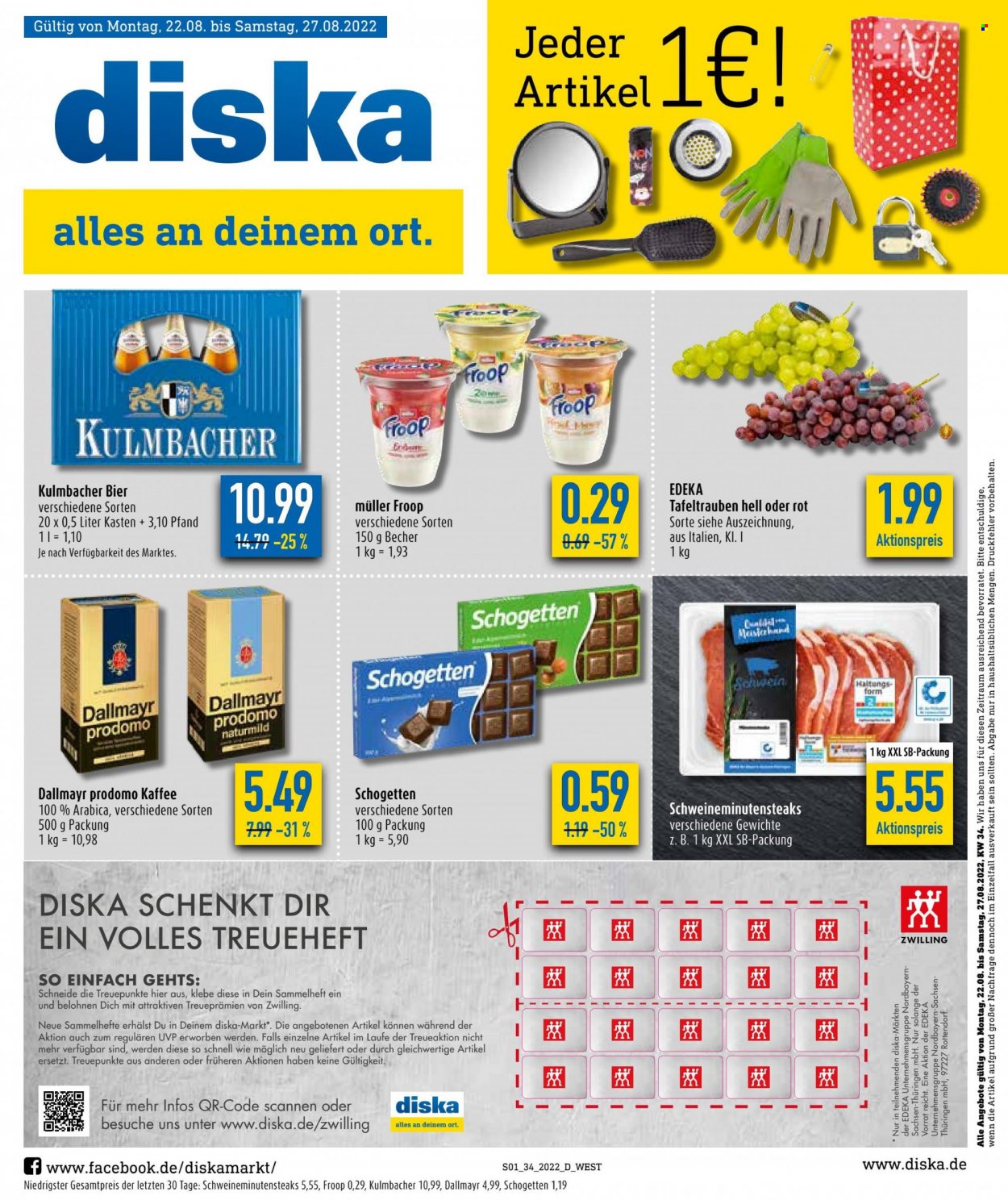 Diska Prospekte  - 22.08.2022 - 27.08.2022. Seite 1