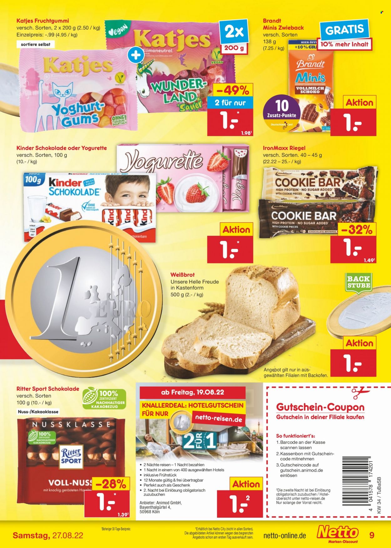 Netto Marken-Discount Prospekte  - 22.08.2022 - 27.08.2022. Seite 9