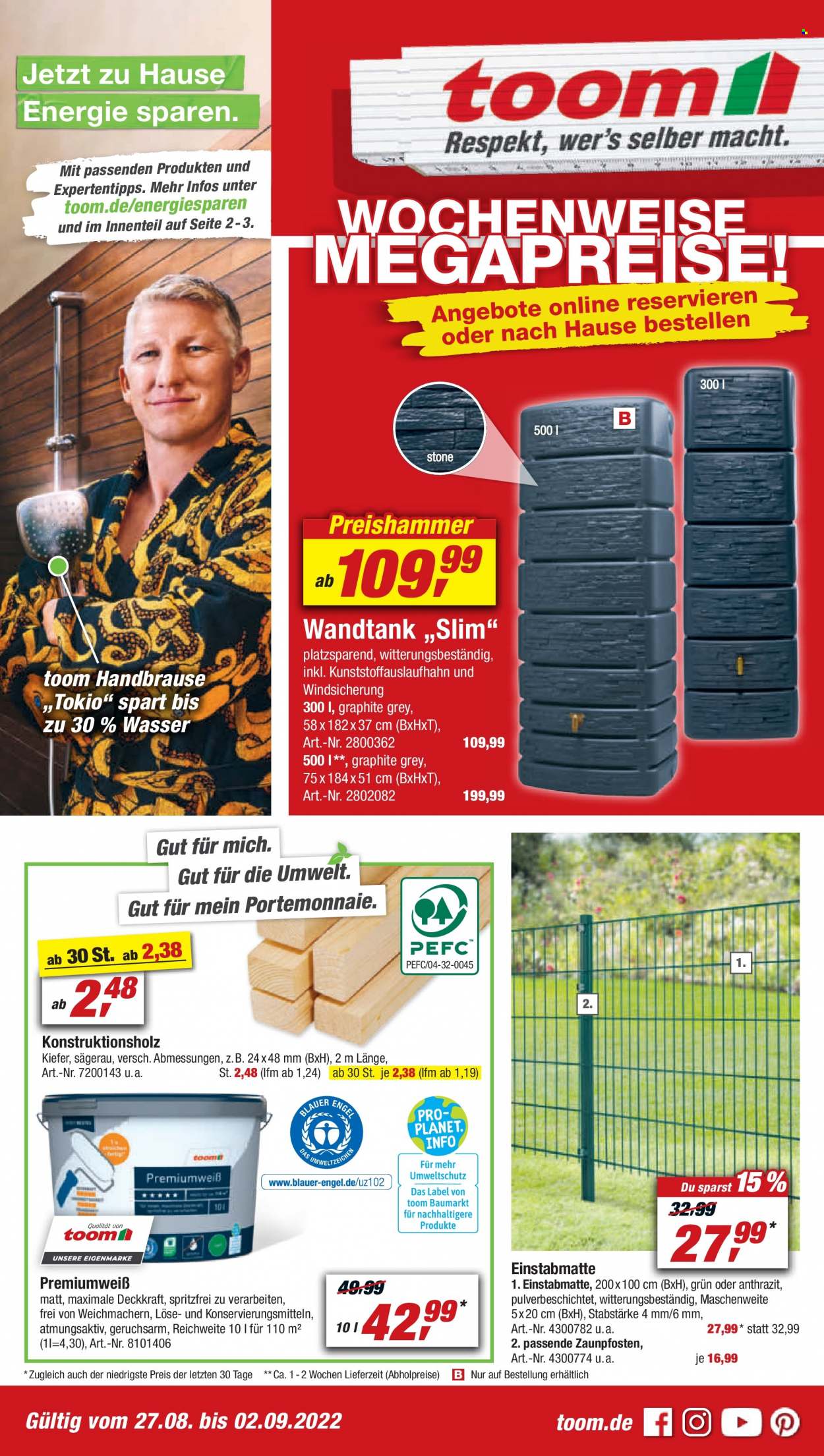 toom Baumarkt Prospekte  - 27.08.2022 - 2.09.2022. Seite 1