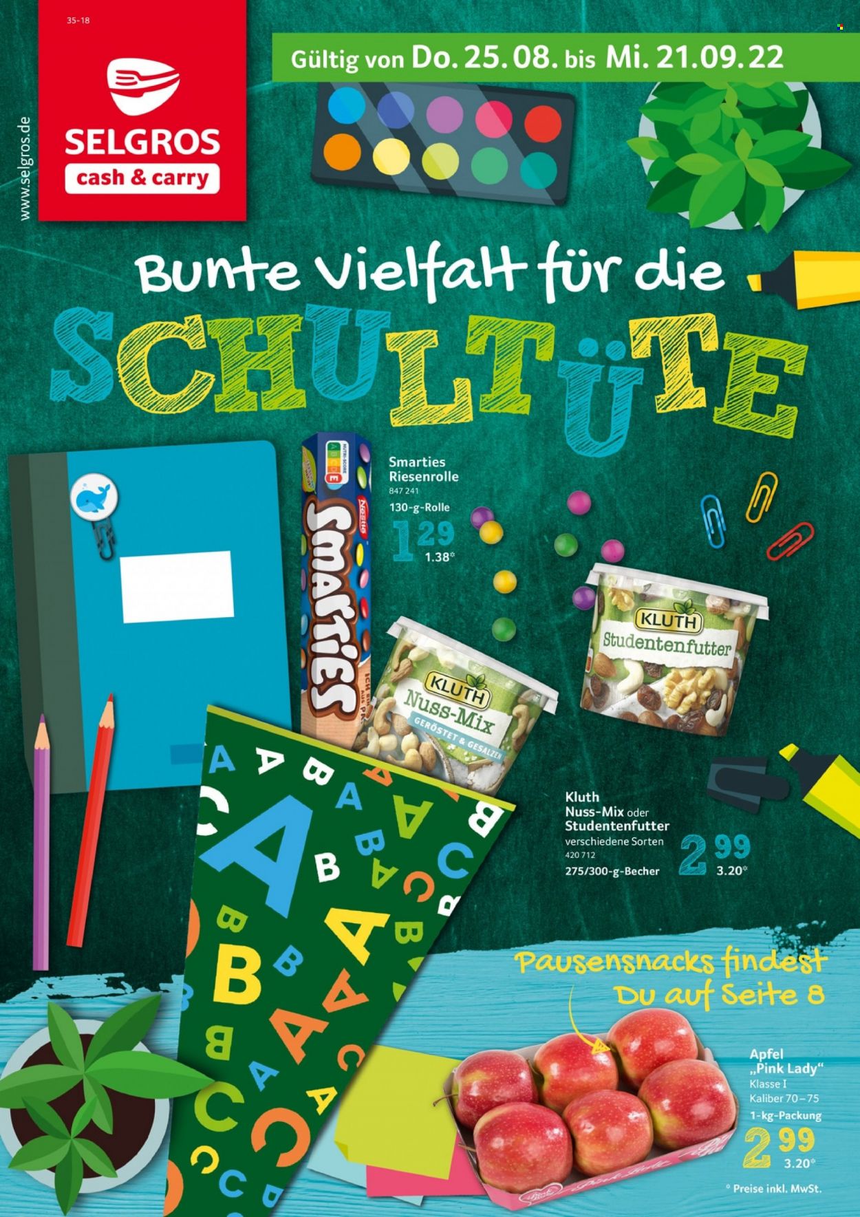 Selgros Prospekte  - 25.08.2022 - 21.09.2022. Seite 1