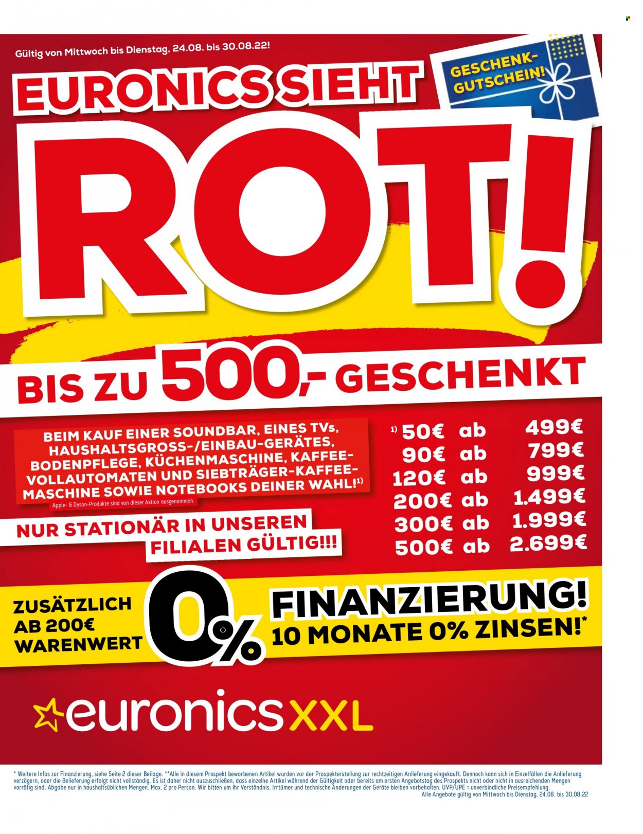 Euronics Prospekte  - 24.08.2022 - 30.08.2022. Seite 1
