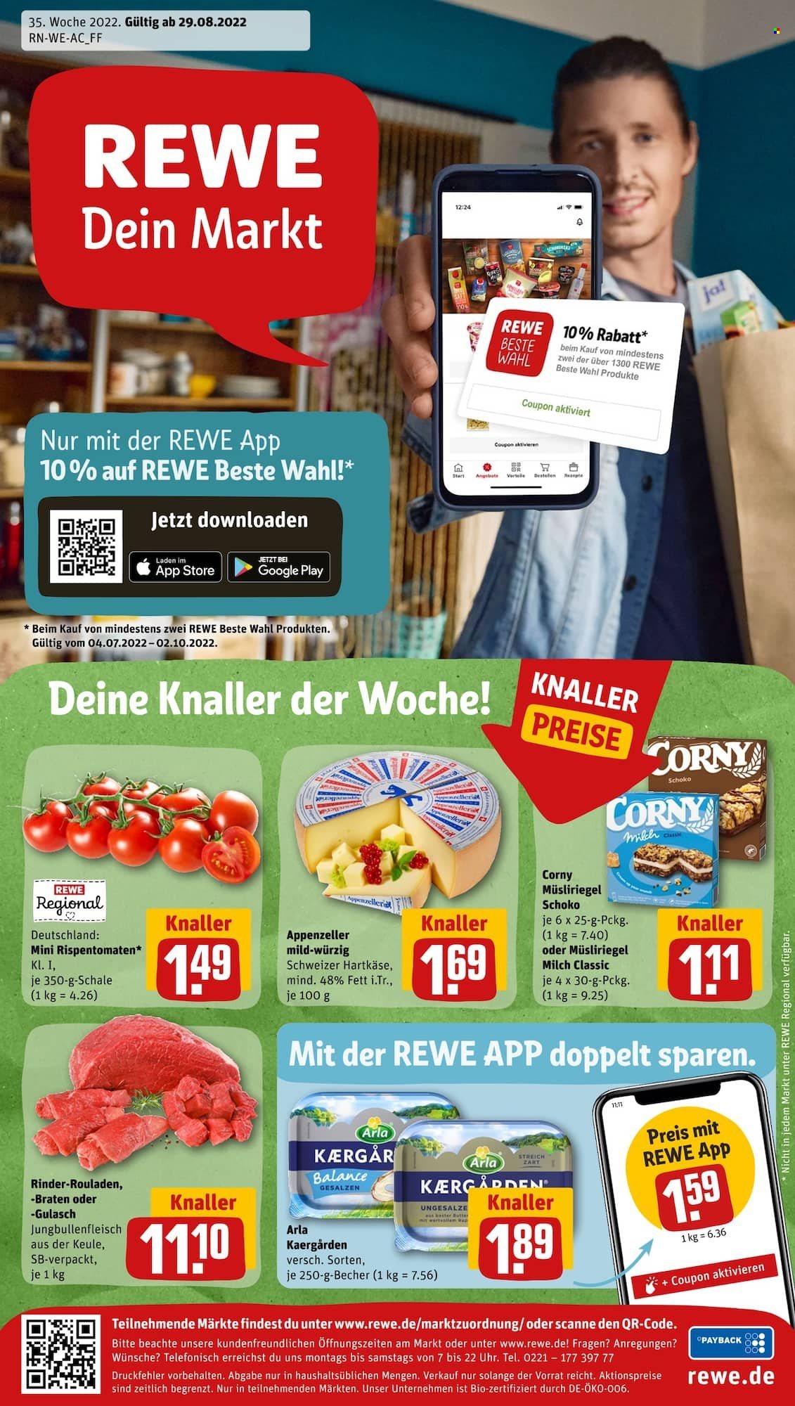 REWE Prospekte  - 29.08.2022 - 3.09.2022. Seite 1