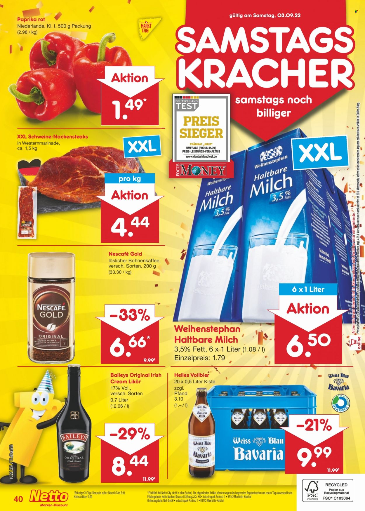 Netto Marken-Discount Prospekte  - 29.08.2022 - 3.09.2022. Seite 40