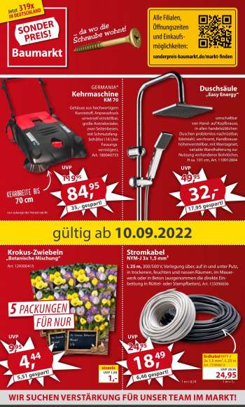 Prospekte Sonderpreis-Baumarkt - 10.09.2022 - 16.09.2022.