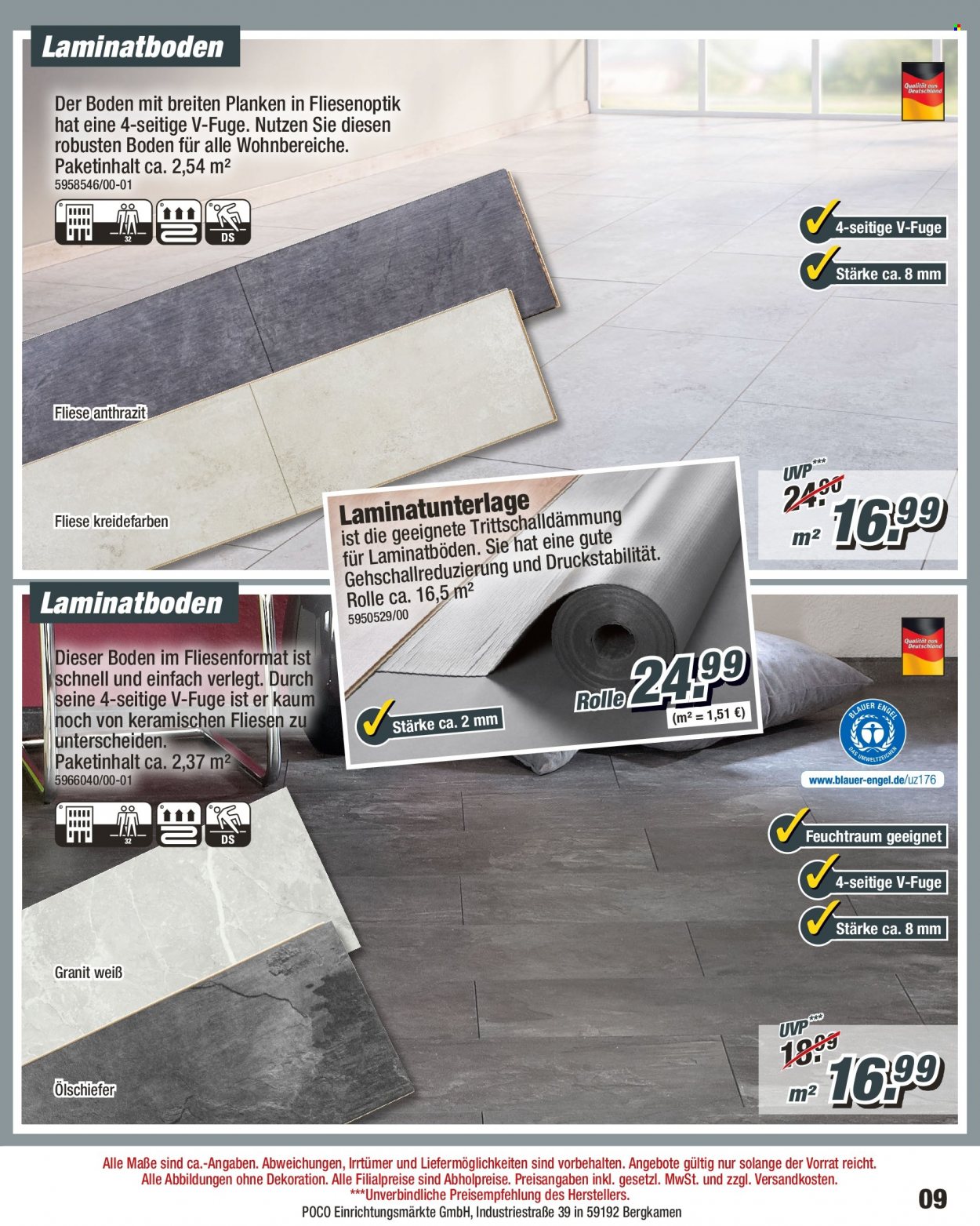 thumbnail - Prospekte Poco - 3.09.2022 - 31.12.2022 - Produkte in Aktion - Dekoration, Laminatboden. Seite 9.