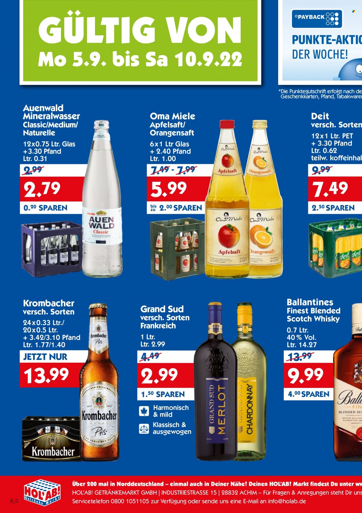 Hol'ab! Getränkemarkt Prospekte  - 5.09.2022 - 10.09.2022. Seite 2