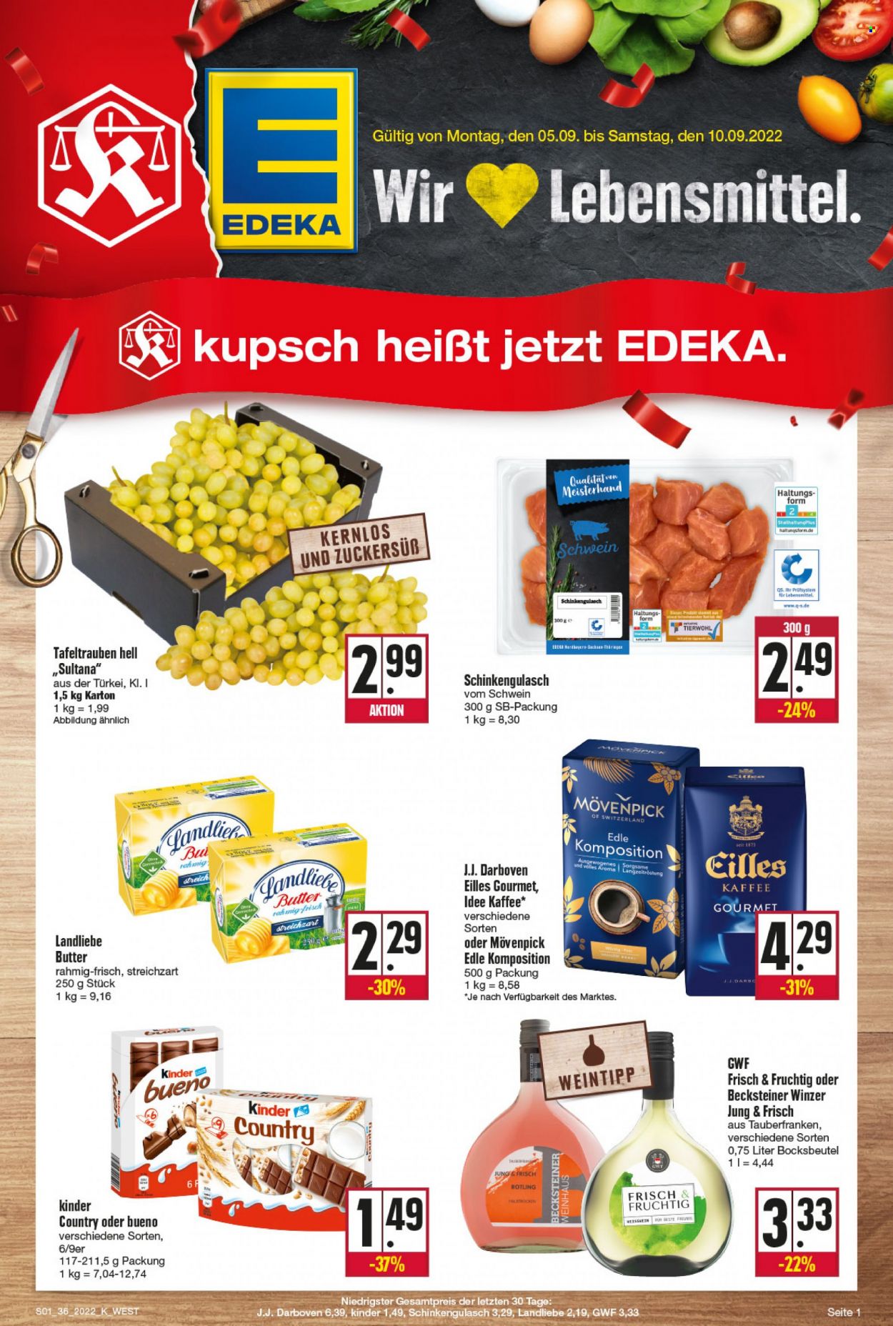 Edeka Prospekte  - 5.09.2022 - 10.09.2022. Seite 1