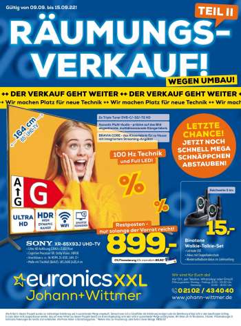 Prospekte Euronics - 9.09.2022 - 15.09.2022.