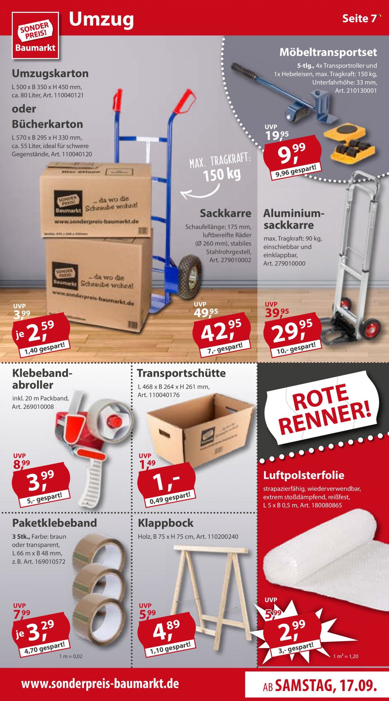 Sonderpreis-Baumarkt Prospekte  - 17.09.2022 - 23.09.2022. Seite 7