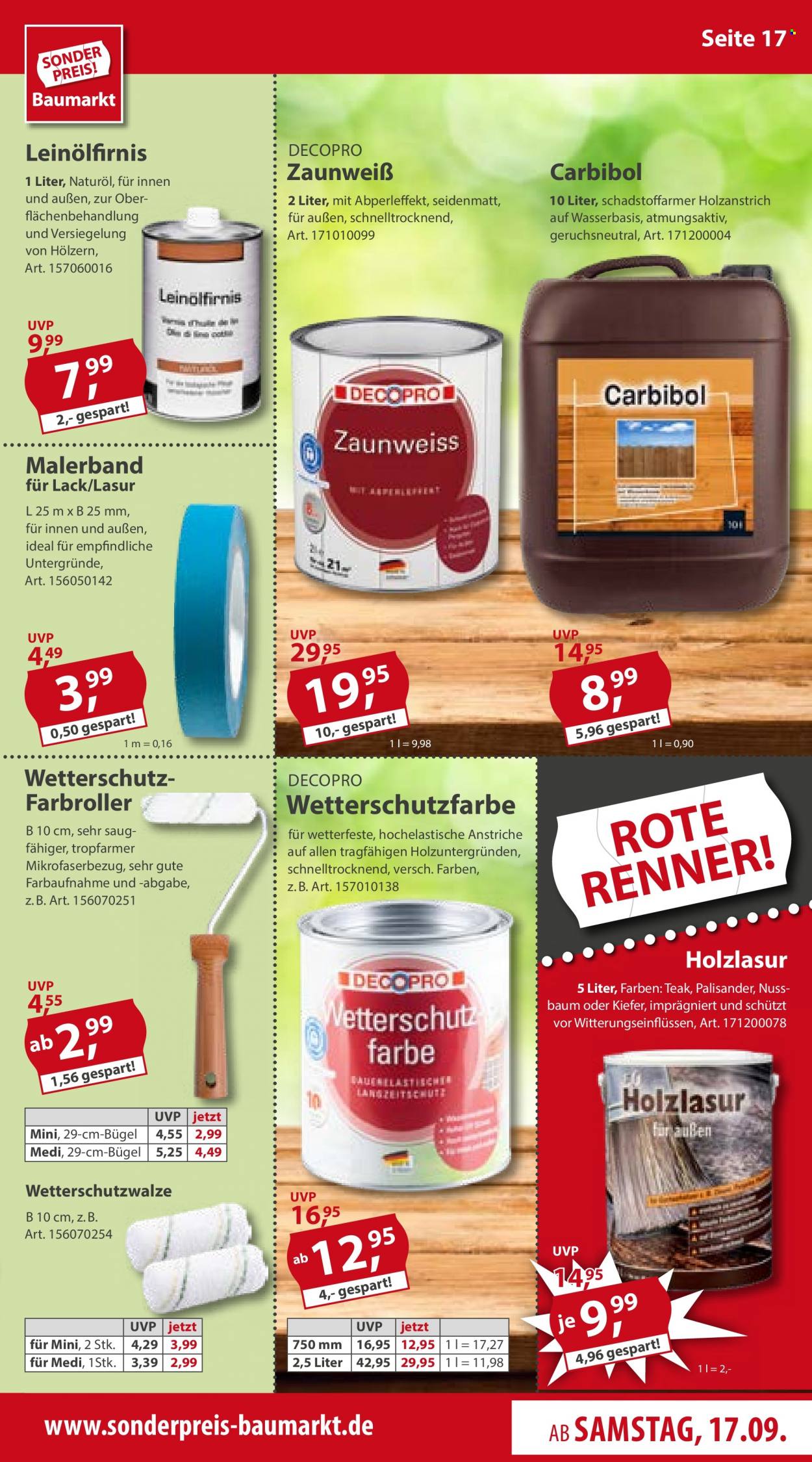 Sonderpreis-Baumarkt Prospekte  - 17.09.2022 - 23.09.2022. Seite 17