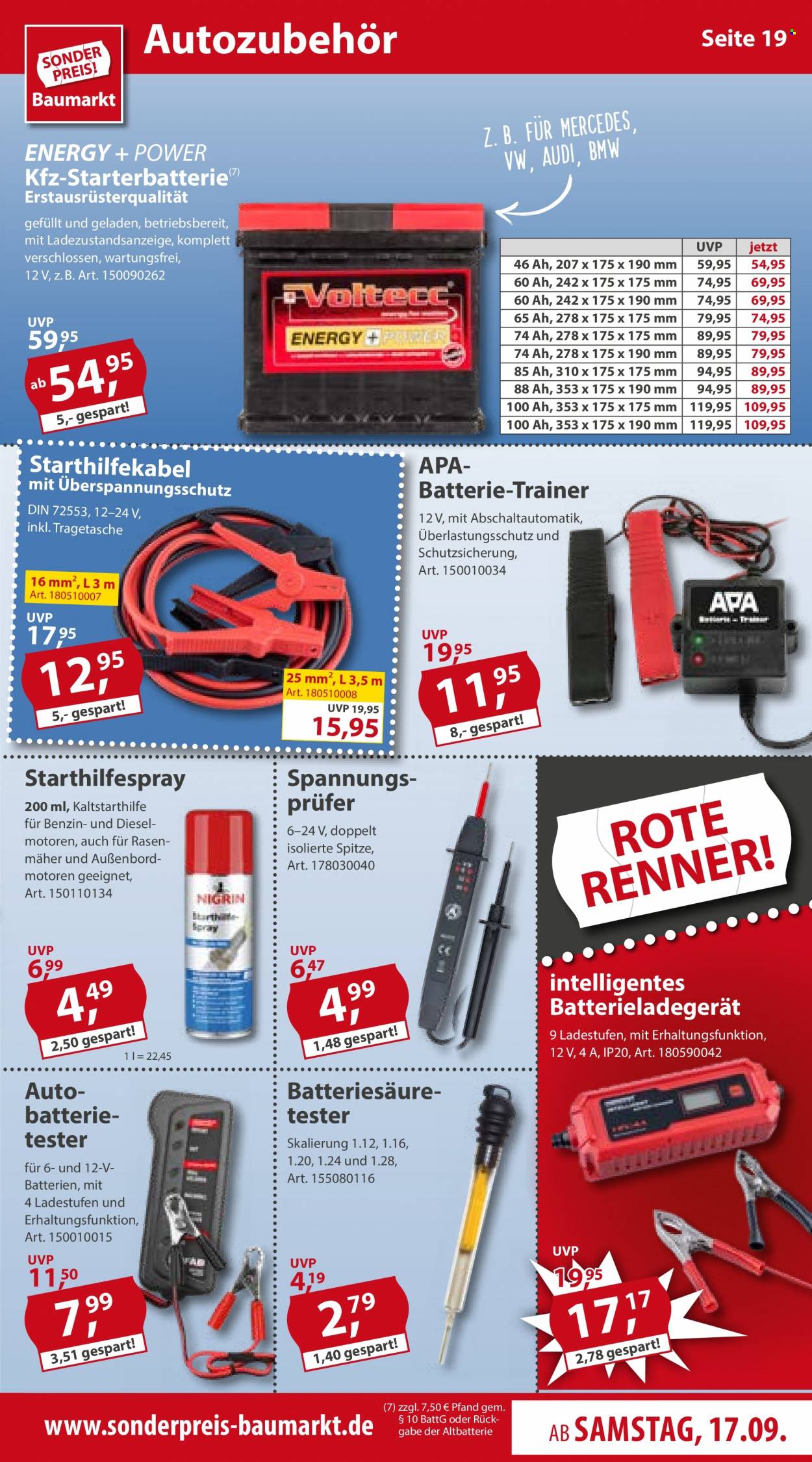 Sonderpreis-Baumarkt Prospekte  - 17.09.2022 - 23.09.2022. Seite 19