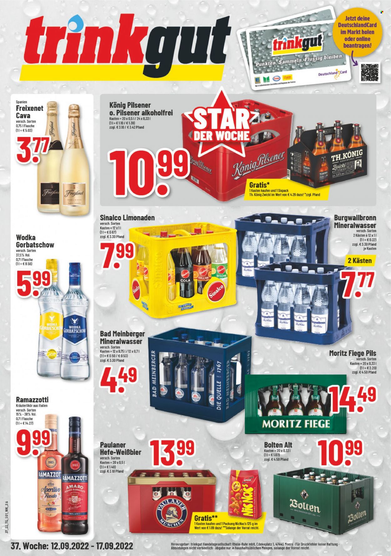 trinkgut Prospekte  - 12.09.2022 - 17.09.2022. Seite 1